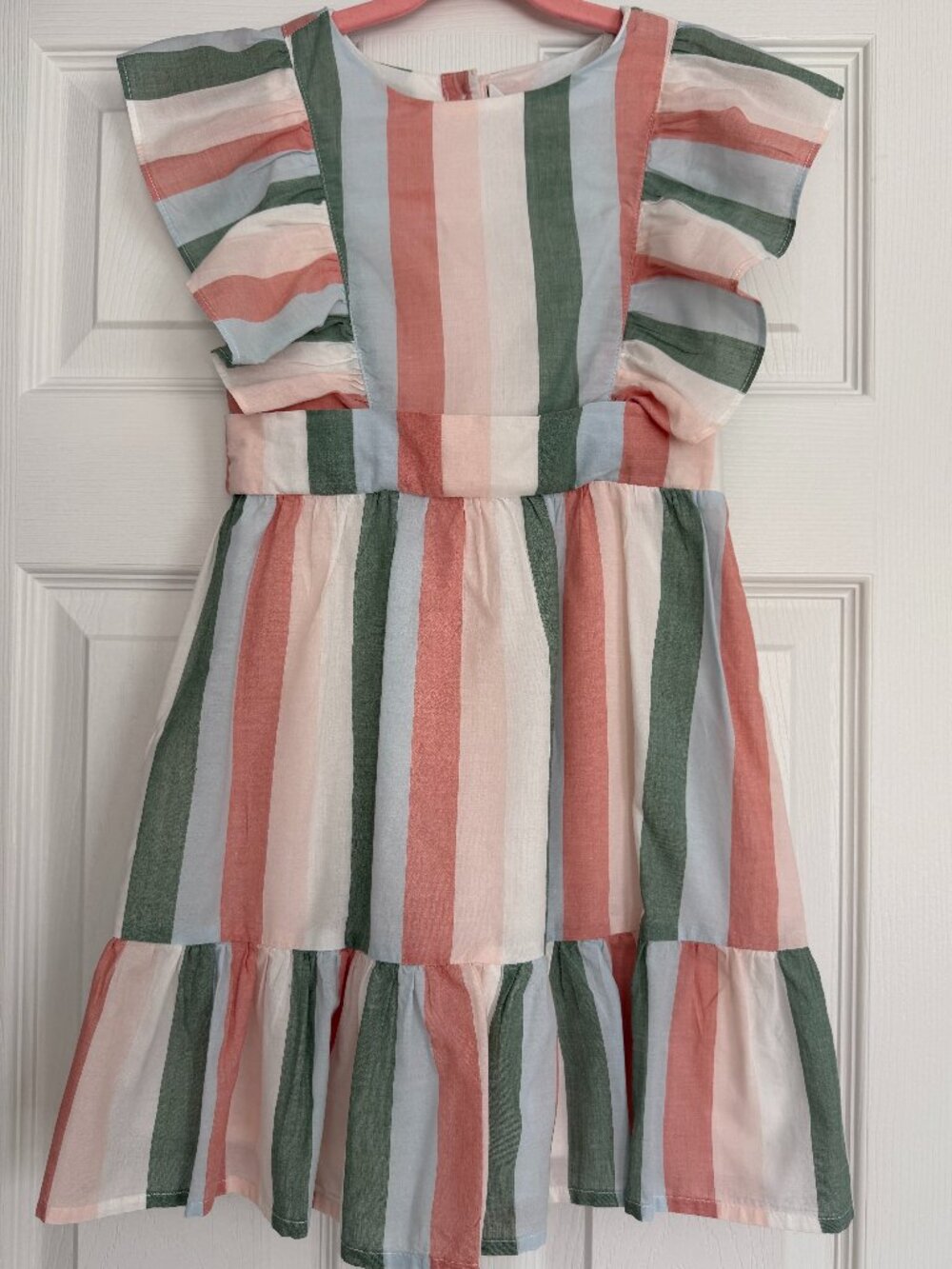 Janie and Jack Girl's size 7 Striped Ruffle Flutter Dress NWOT